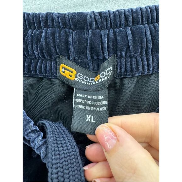 GodBody Denim Technology Womens Navy Blue Baggy Velvet Sweatpants Size XL - Picture 9 of 10